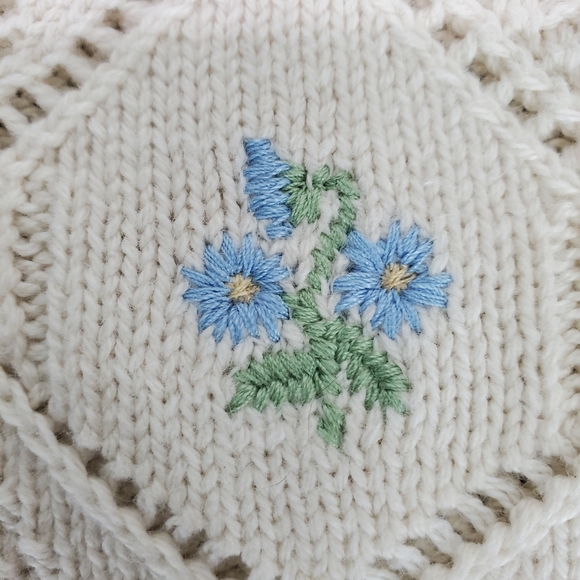 Freshman 1996 Crocheted Embroidered Boho Scalloped Edge  Cropped Tank Top SZ M - Picture 6 of 10